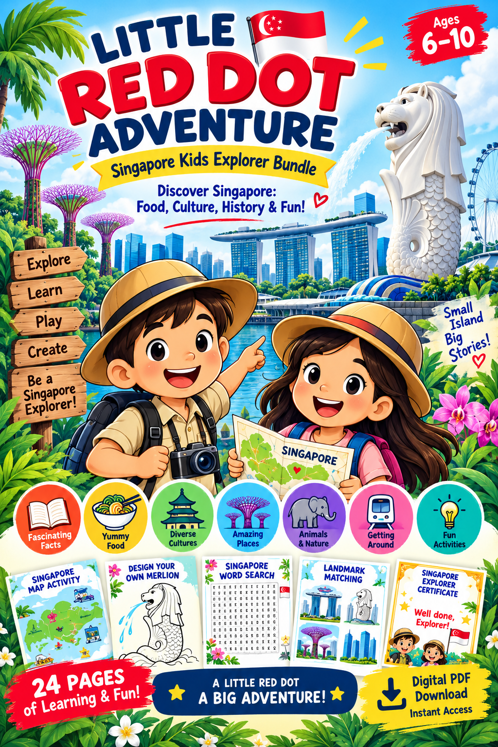 Little Red Dot Adventure – Singapore Kids Explorer eBook & Activity Pack